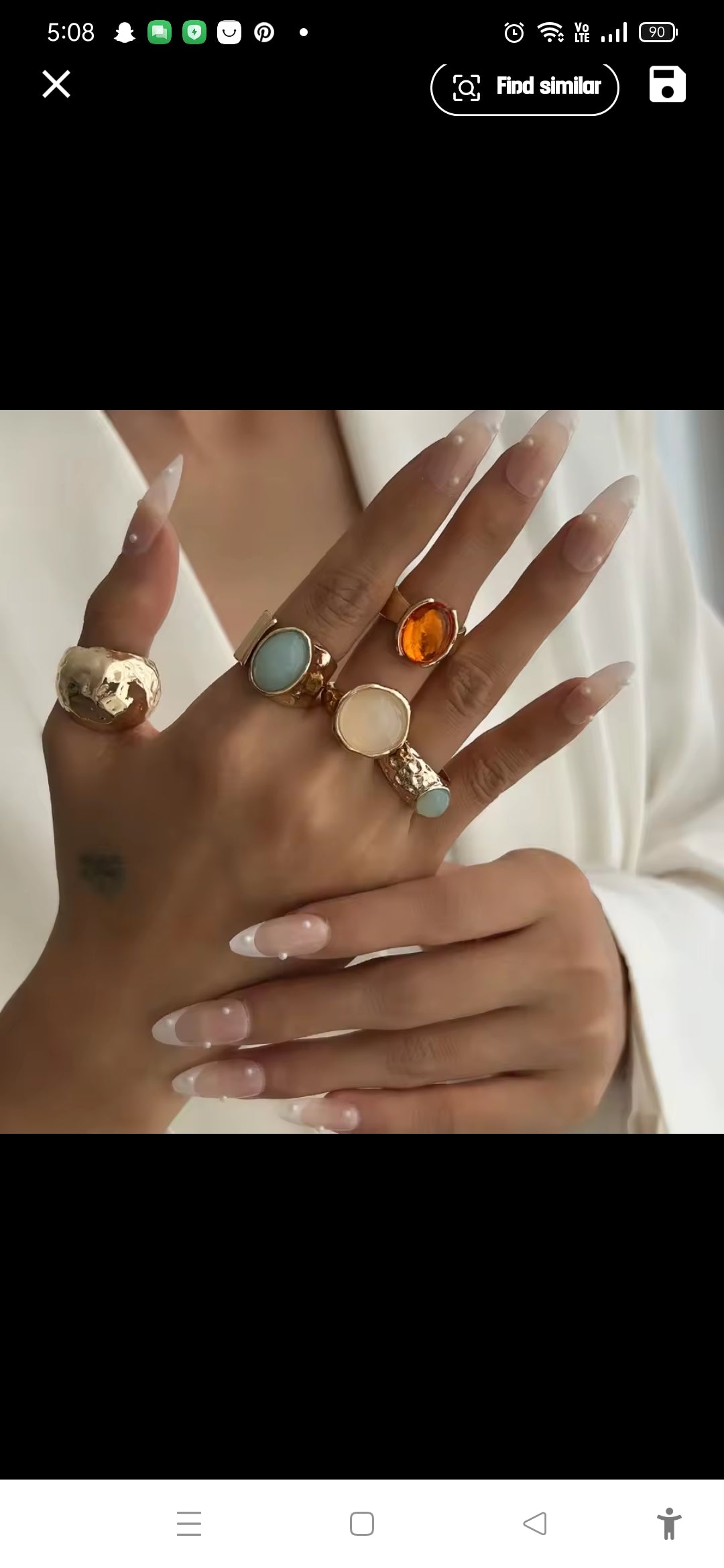 ✨ Trendy Vintage Style Stone Rings Set –