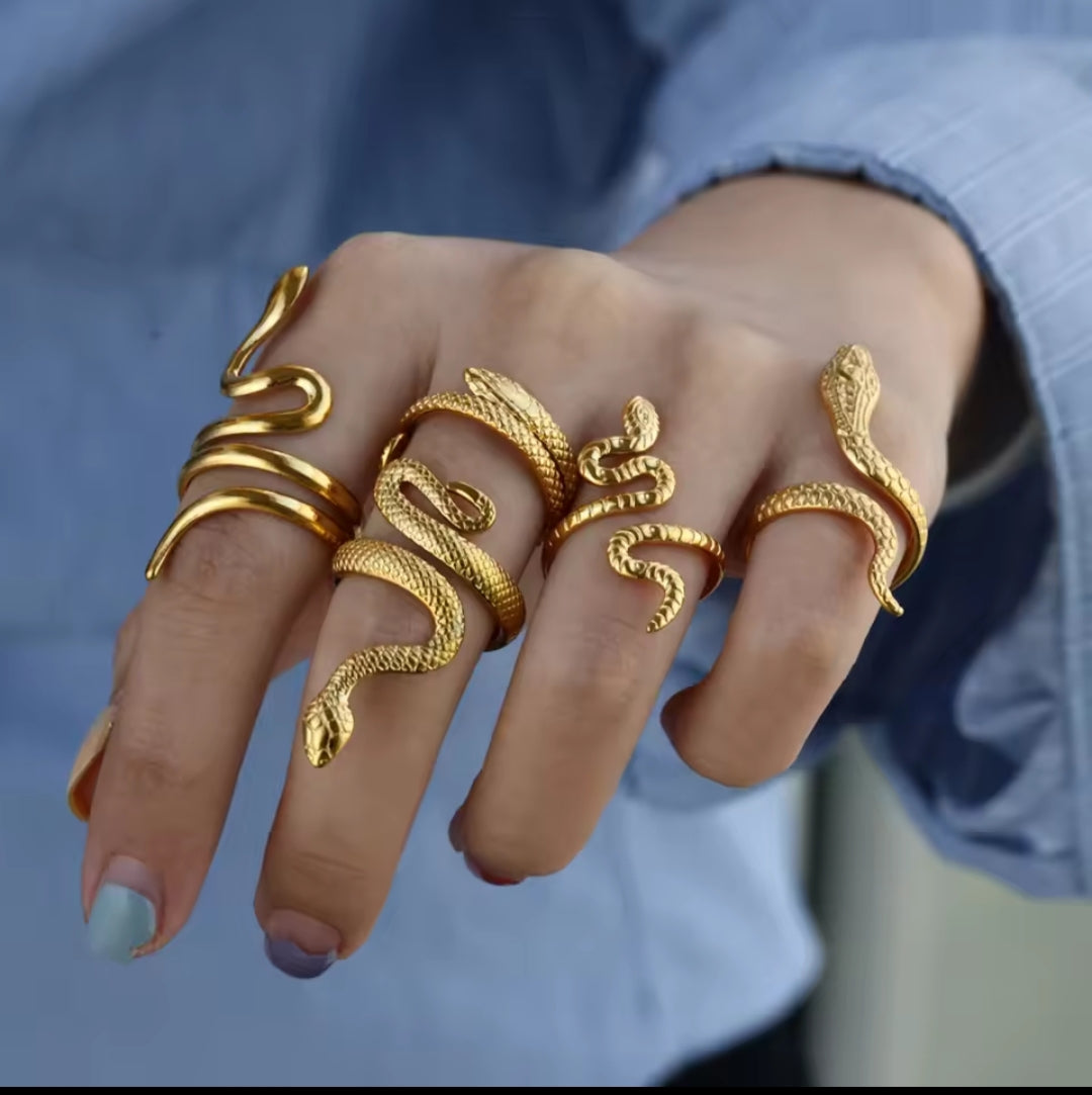 🐍 Trendy Snake Design Rings Set.